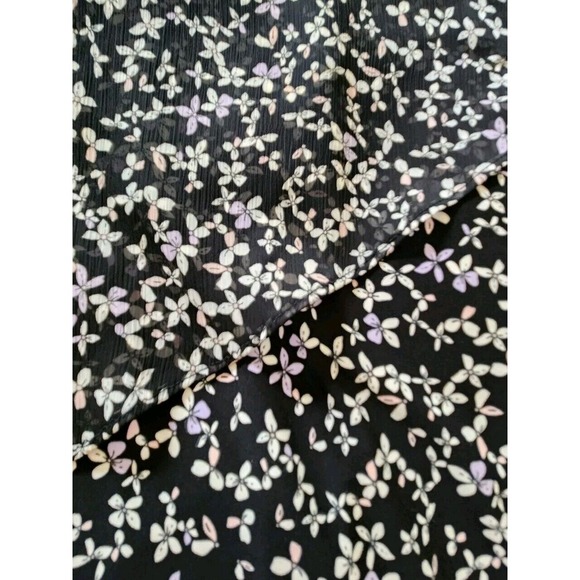 Tommy Hilfiger‎ Womens Chiffon Sleeveless Floral Dress Round Neck Black  L - Picture 9 of 9